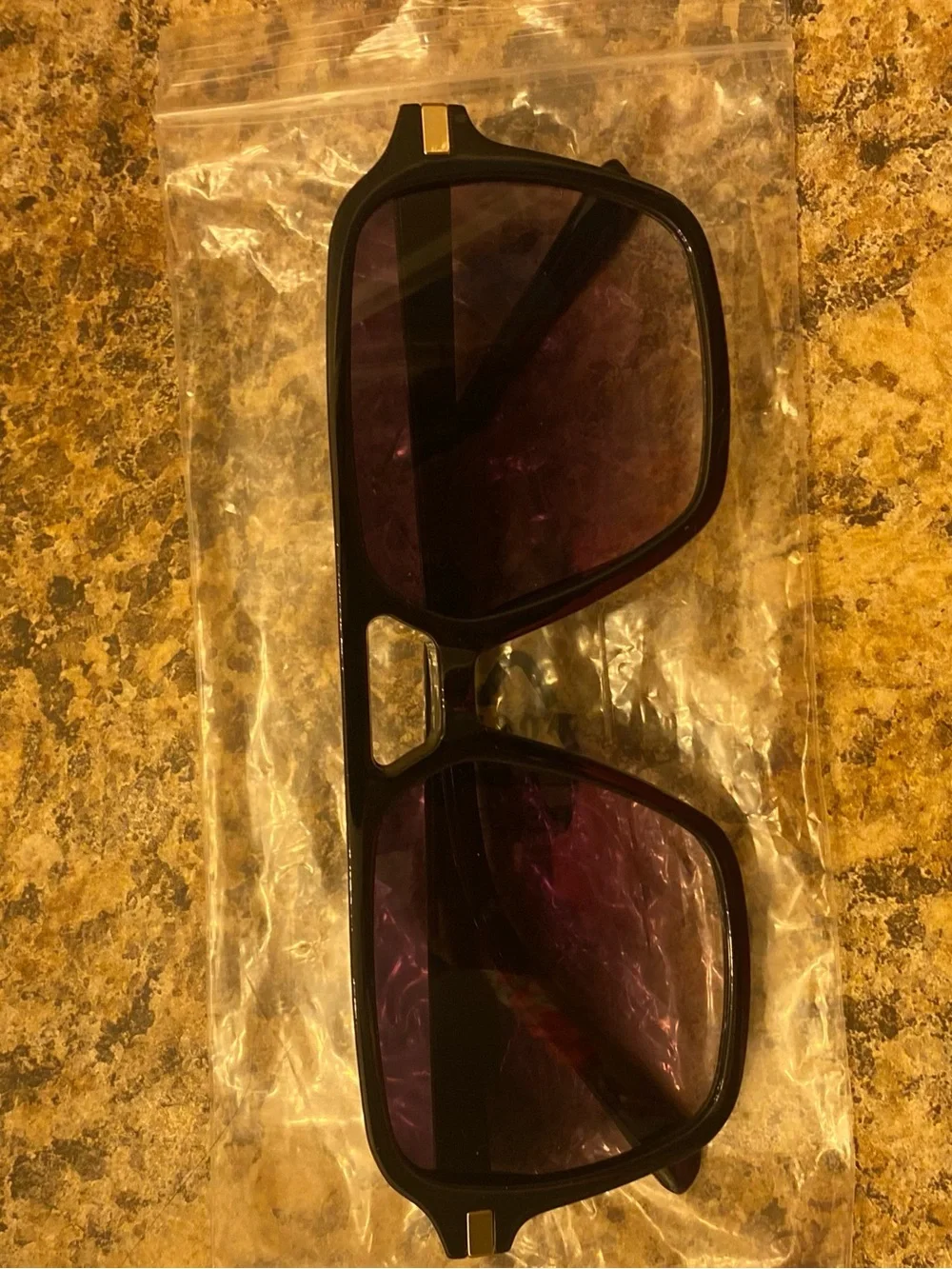 Black Frame Purple Lens Sunglasses - Unbranded